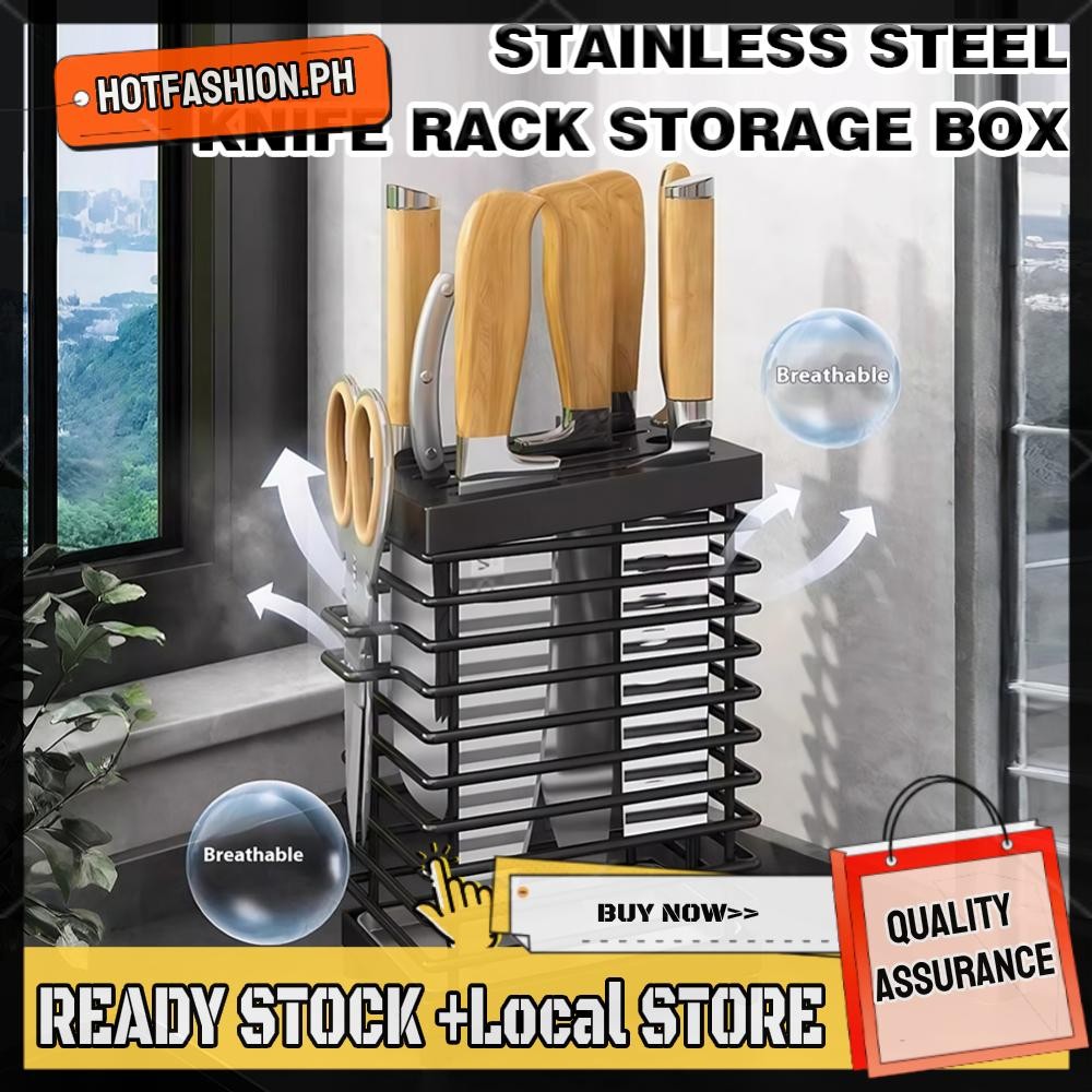Stainless Steel Knife Holder Space Saving Knife Rack for Countertop ...