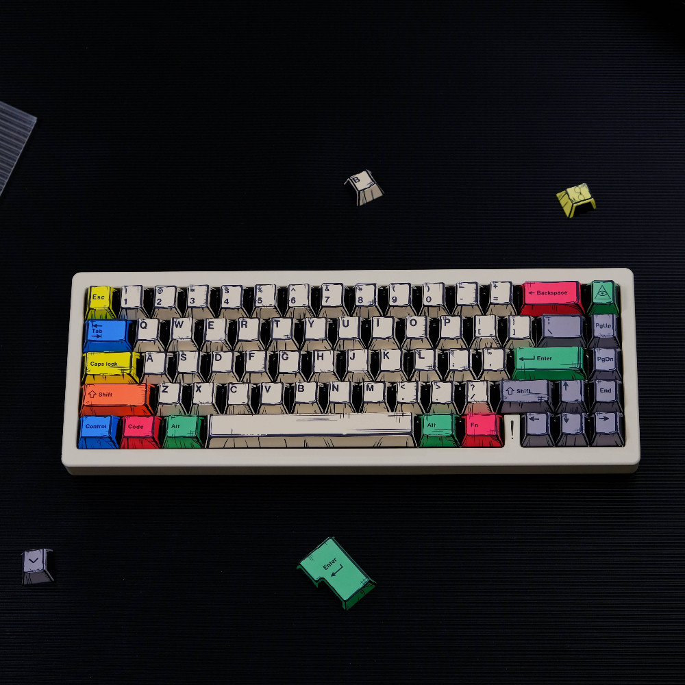 150 Keys Canvas Comic Style Keycaps Dye Sublimation PBT Keycap Cherry ...