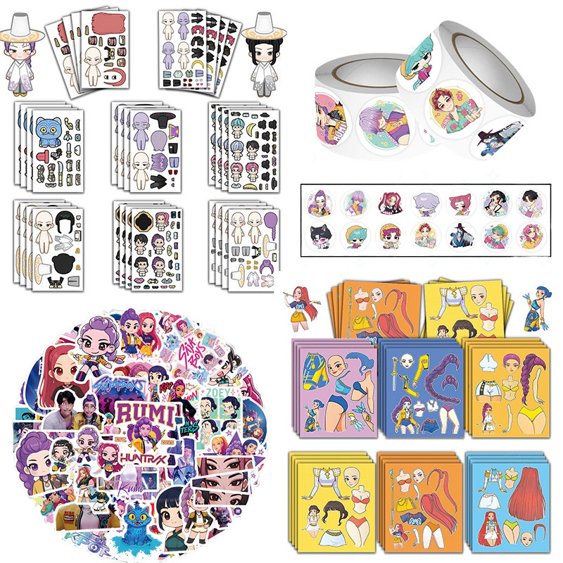 500pcs KPop Demon Hunters Rumi Diy Handbook Sticker Saja Boys ...