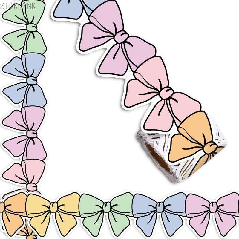 ZIIK 10m Colorful Bows Bulletin Border Trim Adhesive Bulletin Board ...