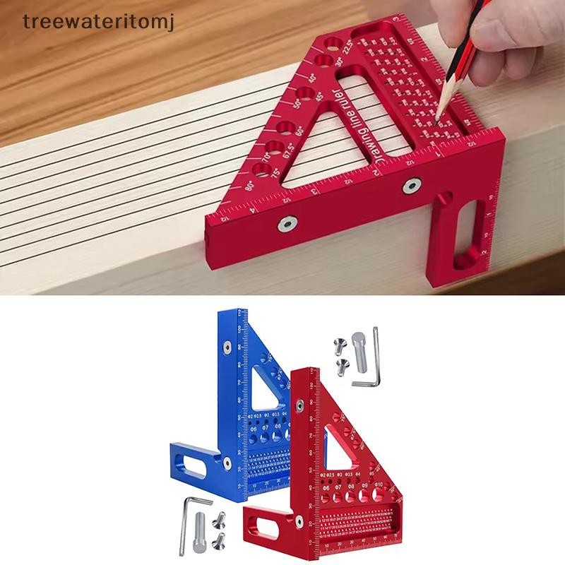 TJ Woodworking Square Protractor Multi-Angle Measuring Ruler Aluminum ...
