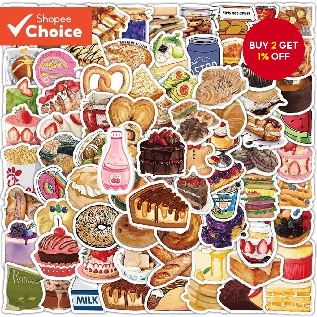 103 pcs Unique Creative Dessert Drink Snack Stickers, Cool Aesthetics ...