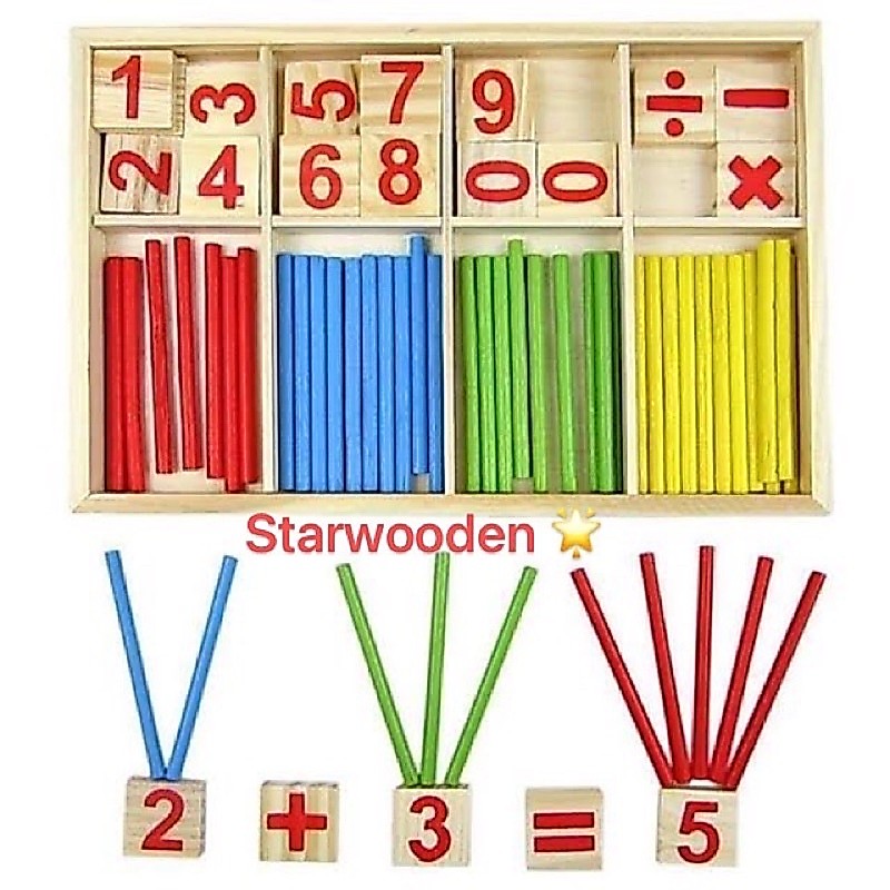Wooden mathematical intelligence stick Counting Number Blocks and ...