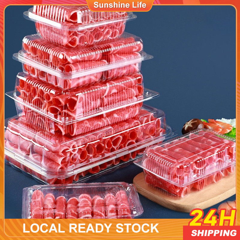 10Pcs Disposable Transparent Pastry Box With Lid Beef And Mutton Roll ...