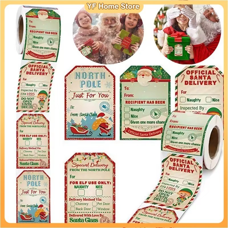 200PCS/roll Stickers Christmas Holiday Decoration Gift Stickers Labels ...