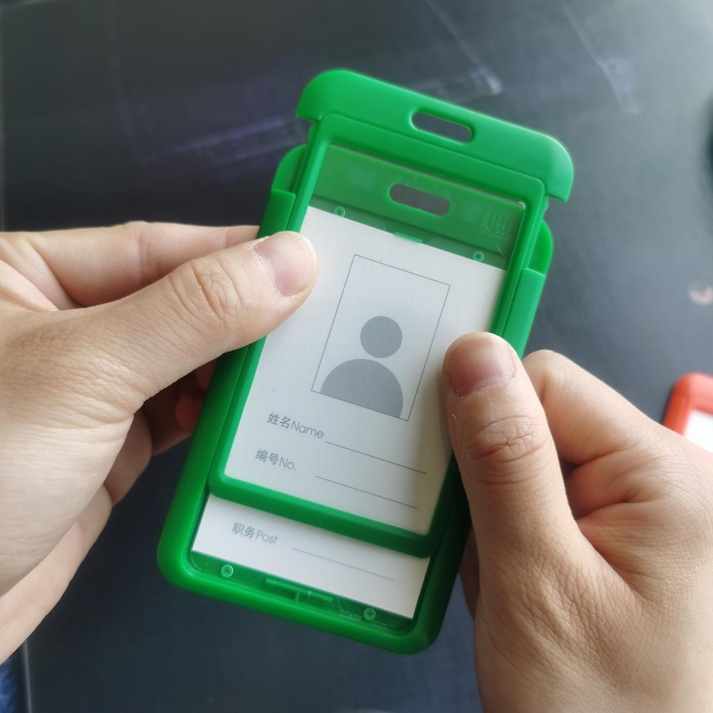 Youhe 5506 Double-sided Transparent Slide Work ID Card Holder ABS ...