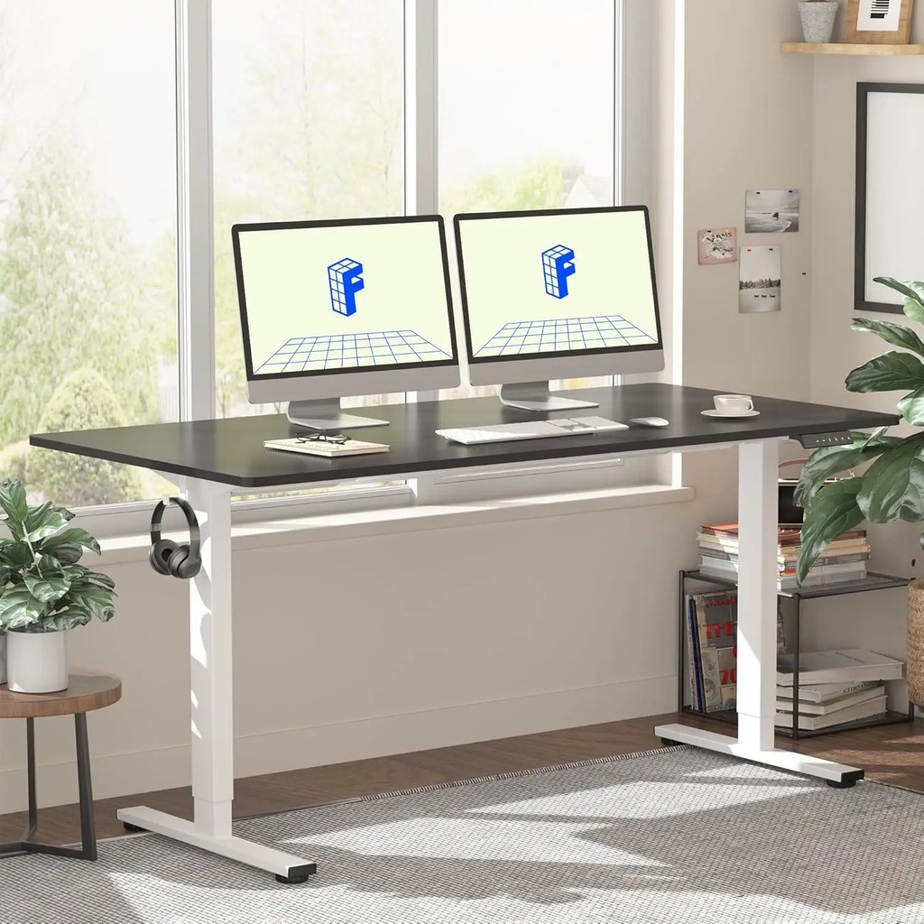 One Piece Standing Desk 55 X 28 Inch Desktop Electric Adjustable Height ...