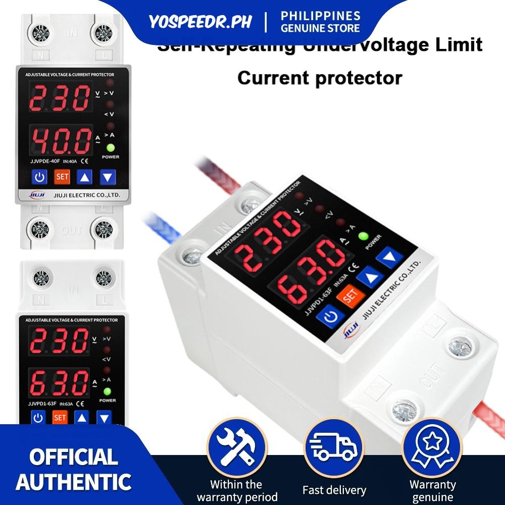 Automatic Reset Voltage Protector Dual Display Overvoltage Over Current ...