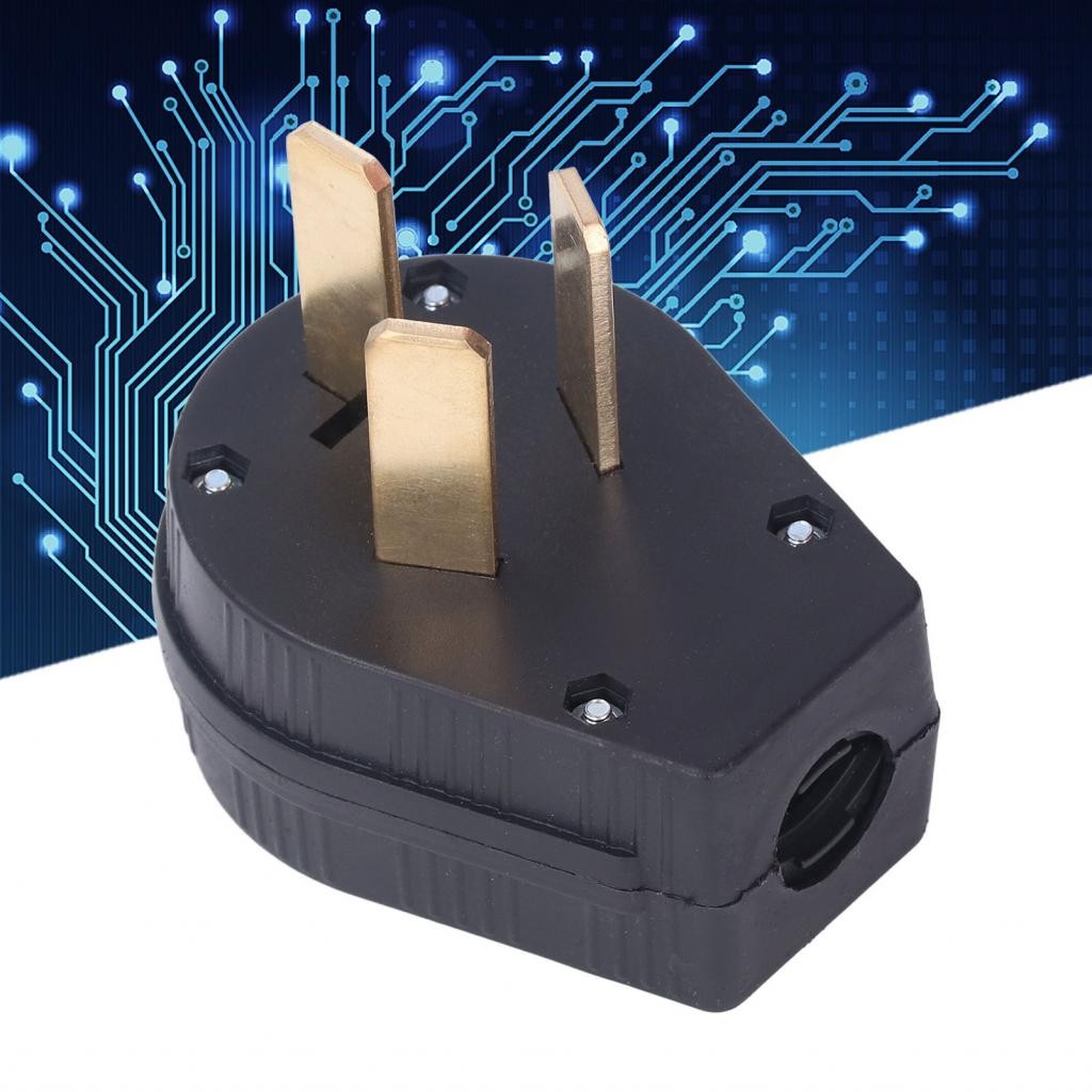 Xguli Male Plug Connector Brass Contacts US Standard 3 Prong Industrial ...