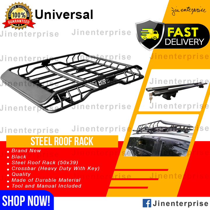 50x39 MODRACK / MOD RACK STEEL ROOFRACK with HEAVYDUTY CROSSBAR WITH ...