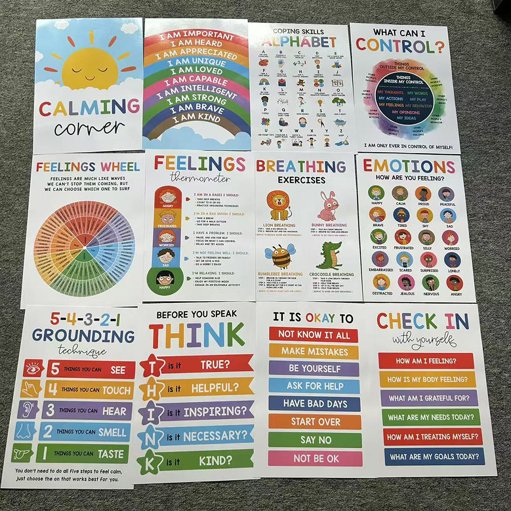 [cologoog.ph] 12 Calming Corner Poster Feelings Wheel Chart & Emotions ...