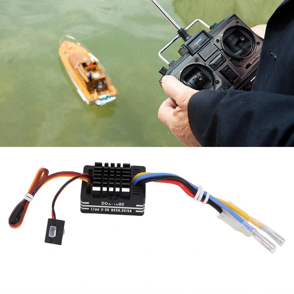 80A Brushed Electronic Speed Controller Water Proof ESC for Car Boat ...