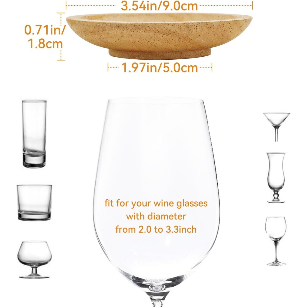 Pumwoy 6 Pièces Toppers Charcuterie Pour Verres à Vin En Bambou - Planches à Fromage Stables Et Élégantes Pour Apéros Conviviaux