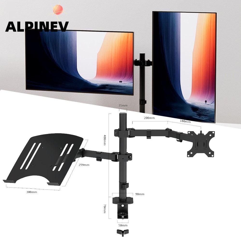 ALPINEV Dual Monitor Mount, Carbon Steel Multi-Device Laptop Stand ...