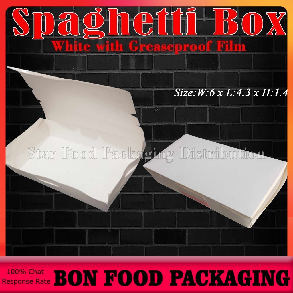 White 50pcs per pack Spaghetti Box White with Wholesale Price | Shopee ...