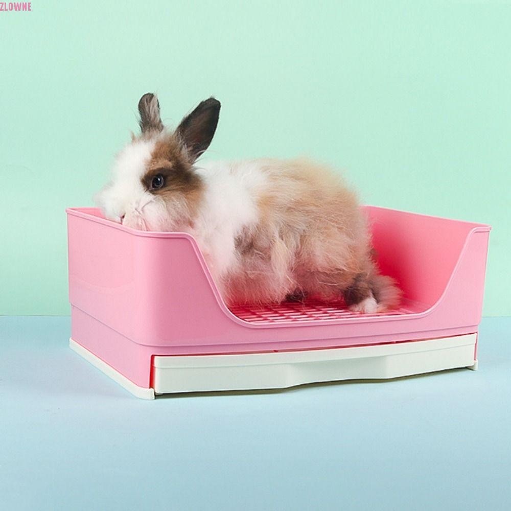 ZLOWNE Rabbit Litter Box with Drawer, Large Space Rectangular Bunny ...