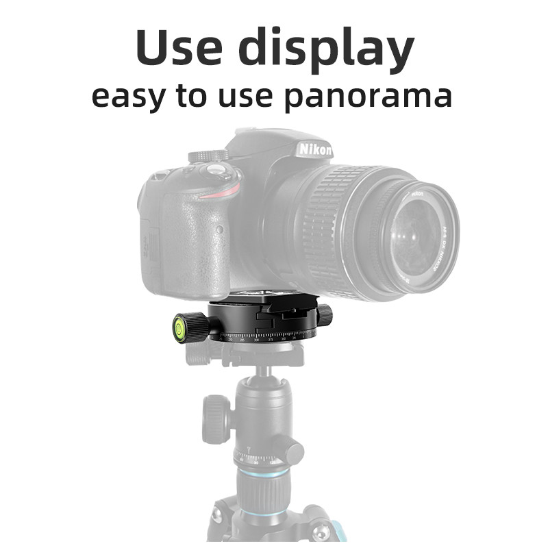 QJ-08 360° Panoramic Rotating Quick Release Plate Clamp Tripod Head ...