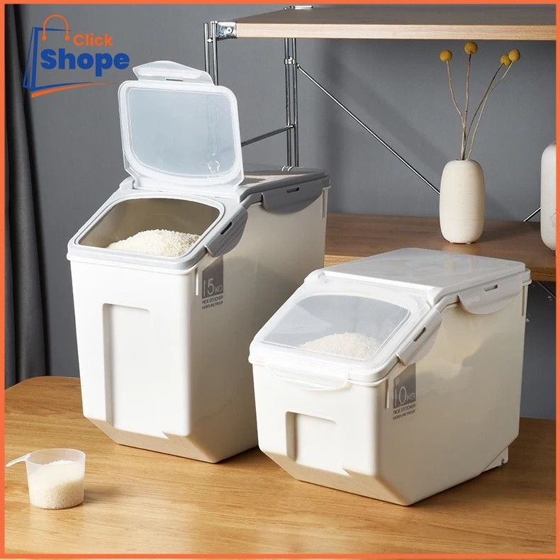 CLICK SHOPE 10KG Rice Dispenser Insect-Proof Rice Storage Container ...