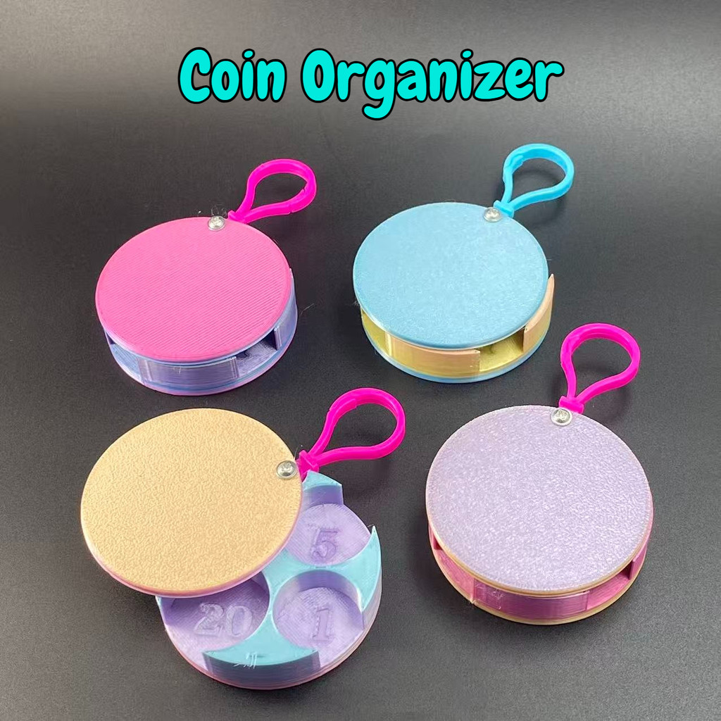 Coin Organizer 3D Printed Easy Accessible Coin purse useful coin pocket 5pcs in every hole