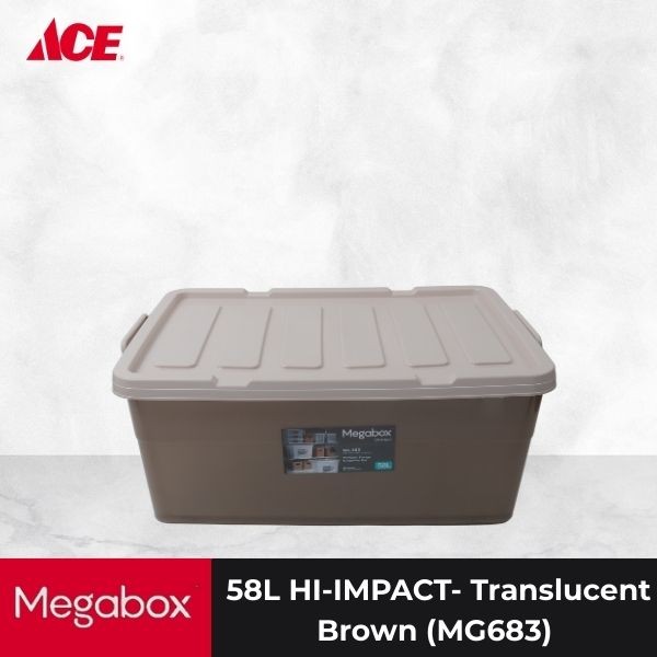 MEGABOX 58L Hi-Impact Storage Box - Brown (MG683) | Shopee Philippines