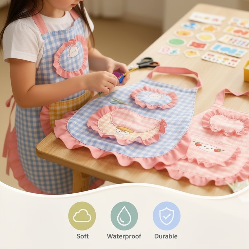 Kids Apron Waterproof Reusable Anti Stain Painting Feeding Pinafore ...