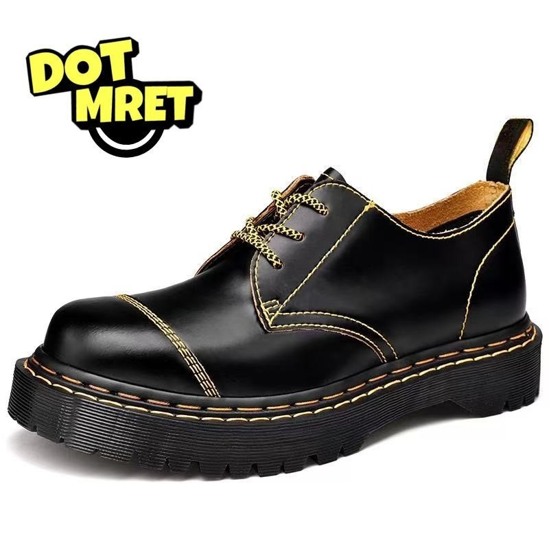 Dotmret 1461 Medium Thick Sole Bex Low Top 3-hole Cream Yellow Double ...