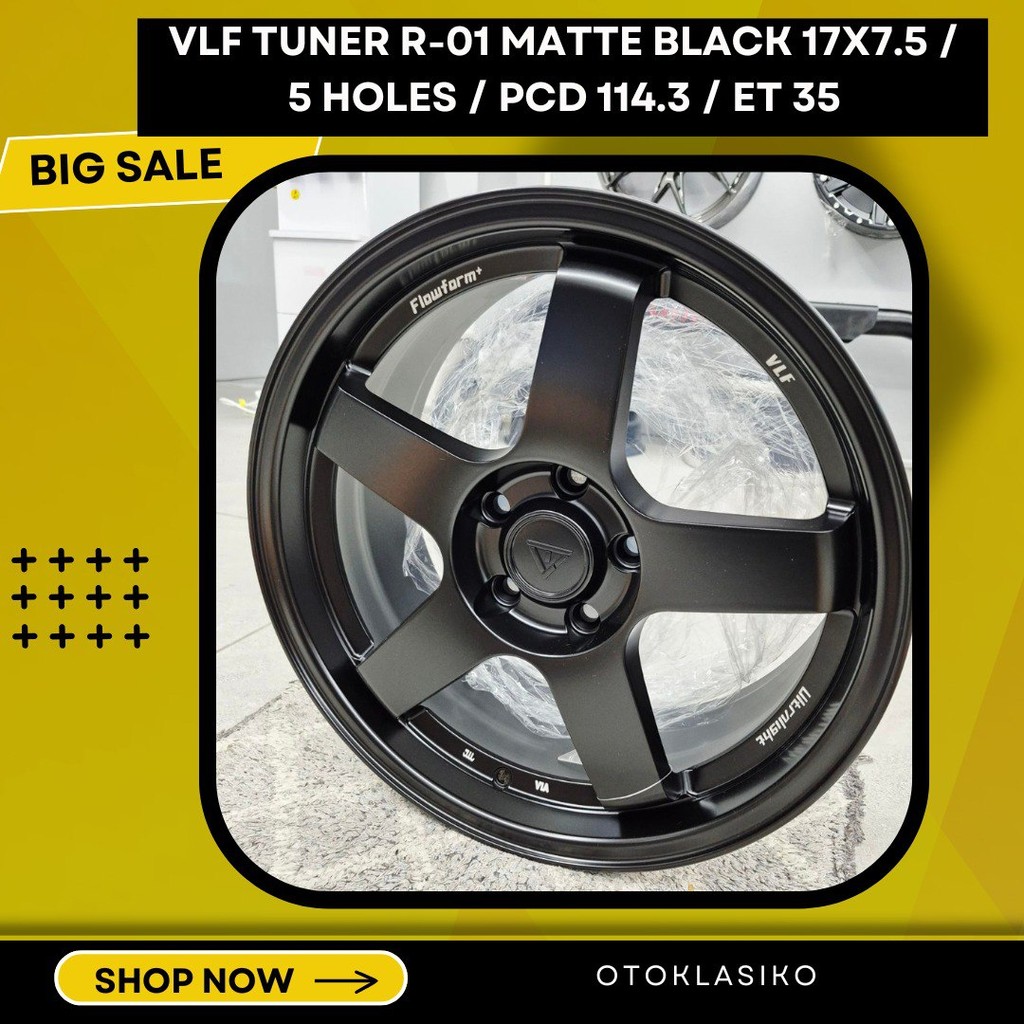 VLF Tuner VLF-R01 (17x7.5 / 5x114.3 / ET35) – Matte Black Wheels ...
