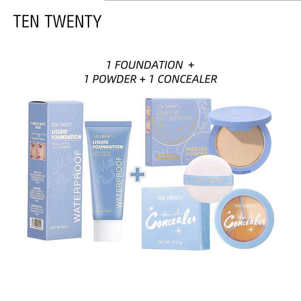 TEN TWENTY Full Coverage Matte Liquid Foundation Powder Concealer ...