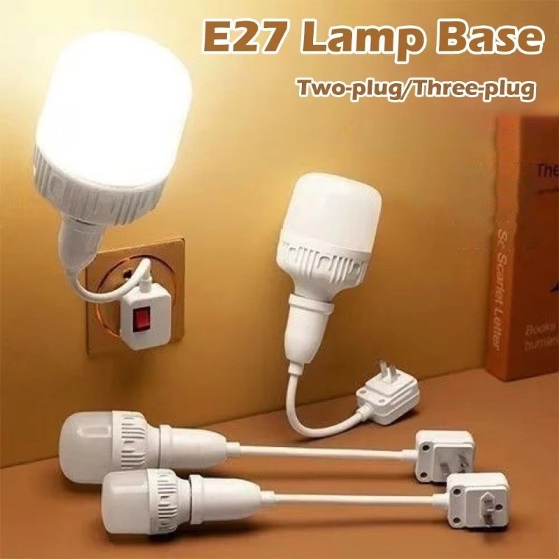 Universal Extension Lamp Holder E27 LED Bulb Plug Socket with Switch ...