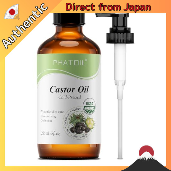 【Direct from Japan】 Organic caster oil 236 ml, cold pressure and pure ...