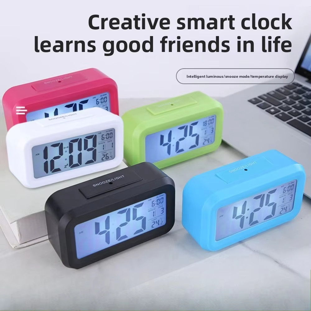 Digital Led Clock Household Bedside Battery Powered Multi-function ...