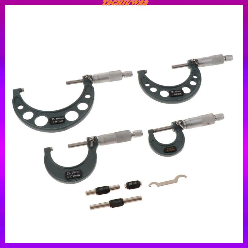 [Tachiuwa2] 4 Pieces Outer Micrometer Measuring Device Measuring Device ...