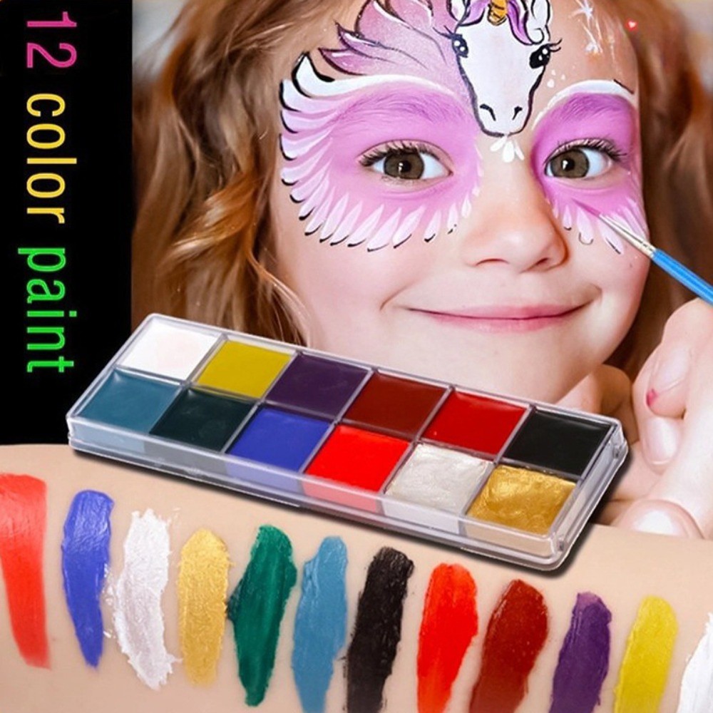 12 Colors Face Body Paint Oil Safe Face Paint Body Painting Makeup for ...