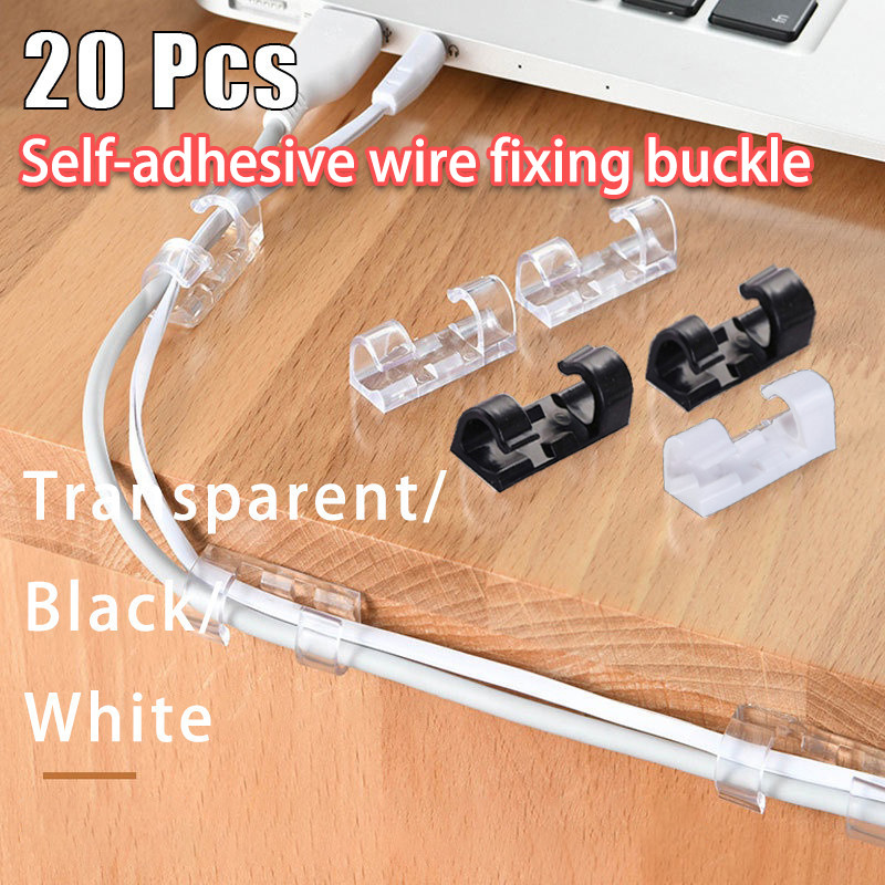 20pcs Cable Clips Cable Organizer Wire Manager Fixed Clamp Self ...