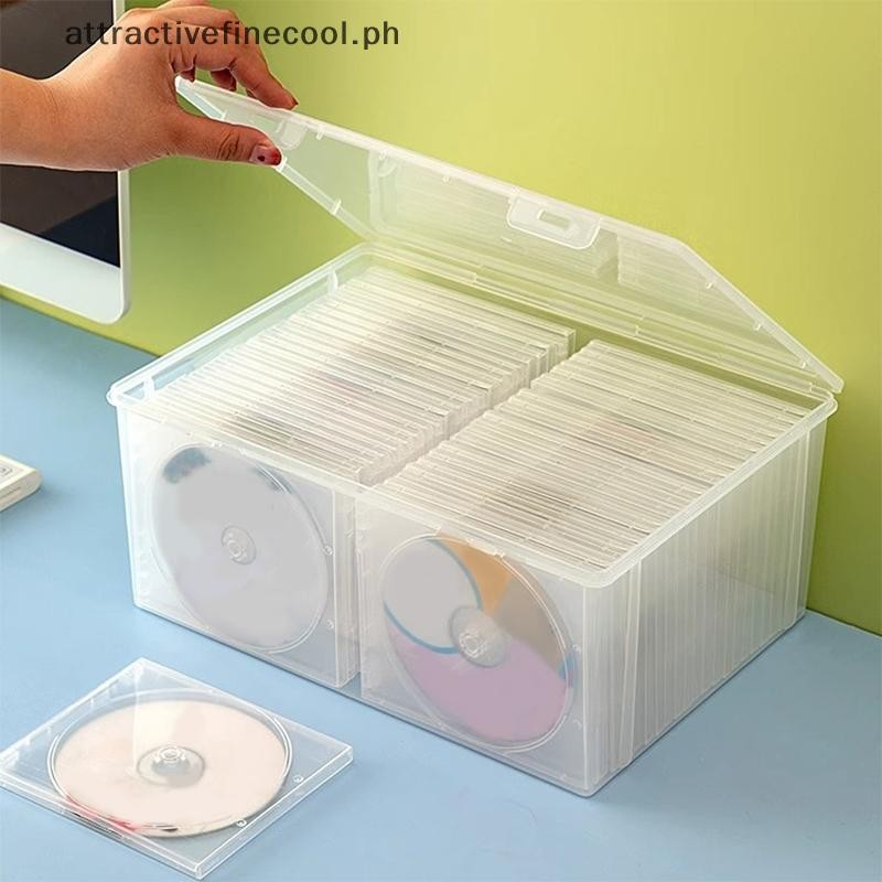 AFPH Transparent and dustproof CD storage box with snap cover, storing ...