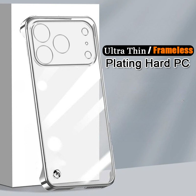 Plating Clear Frameless Phone Case for iPhone 17 Pro Max Ultra-Thin ...