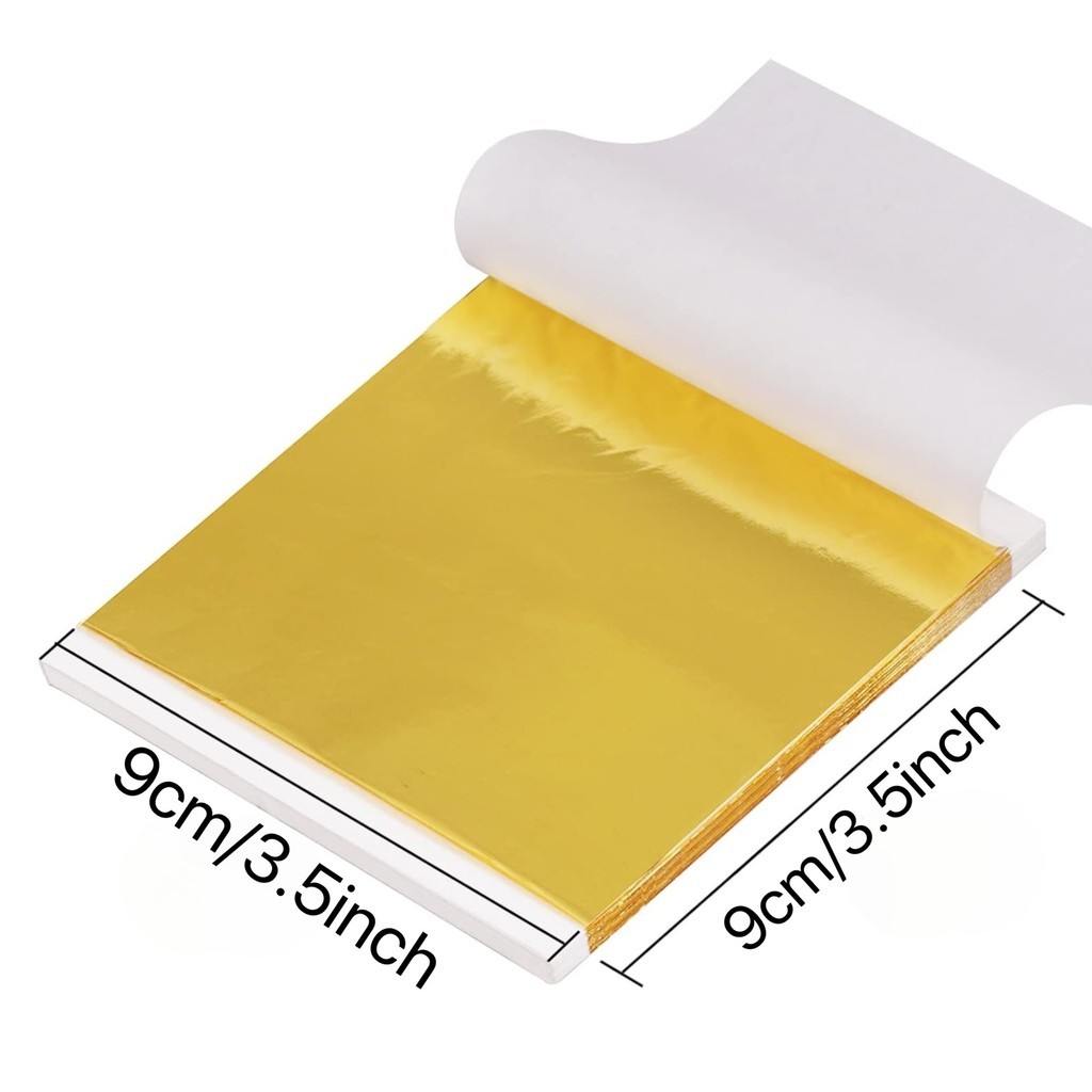 100PCS Gold Leaf Gold Foil Paper Sheets For home Decoration Arts Crafts ...
