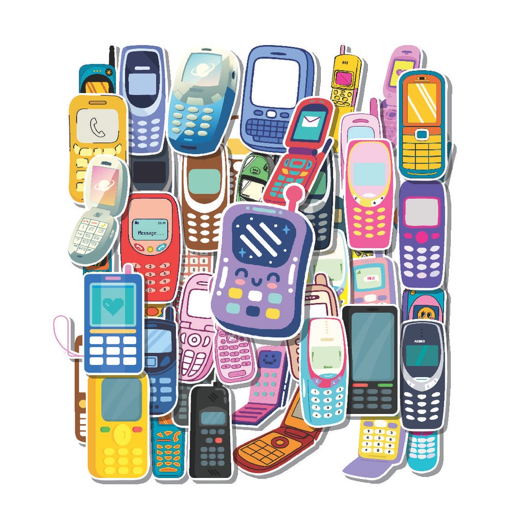 COD 50 PCS 90'S Mobile Phone Stickers Waterproof Stickers – Ideal to ...