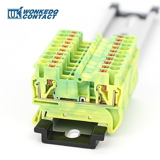 PT2.5-PE Ground Din Rail Terminal Block 2.5mm² Electric Cable Connector ...