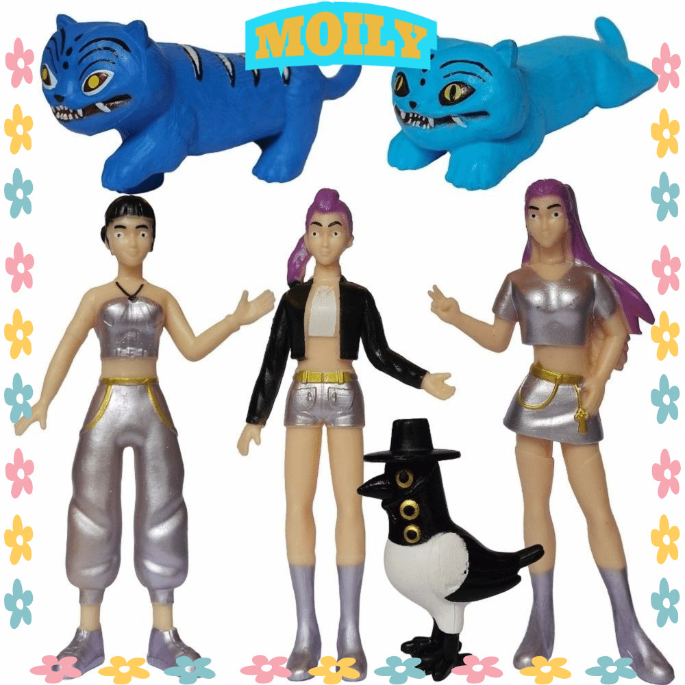 Set 6 Statuine K-POP DE-MON Hunters HUNTRIX - PVC, 8-10 Cm, Personaggi Anime Rumi/Mira/Zoey