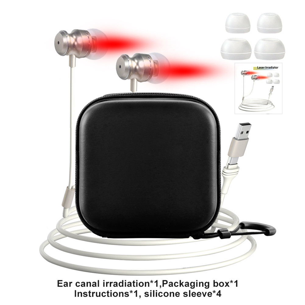 Red Light Therapy USB+Type-C with 2 Pair Silicone Ear Canal Cover Red ...