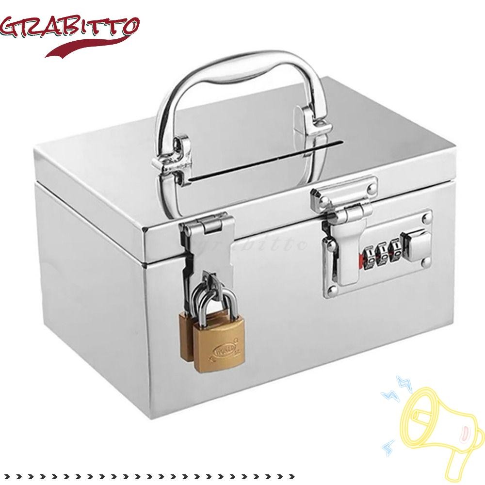 GRABITTO Bank Password Lock-Box, Combination Lock/Padlock Stainless ...