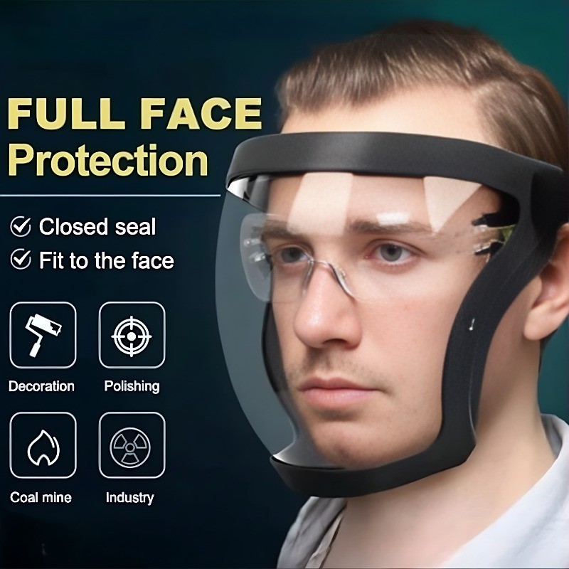 Transparent Full Faceshield Reusable Dustproof Anti-fog Mask Safety ...