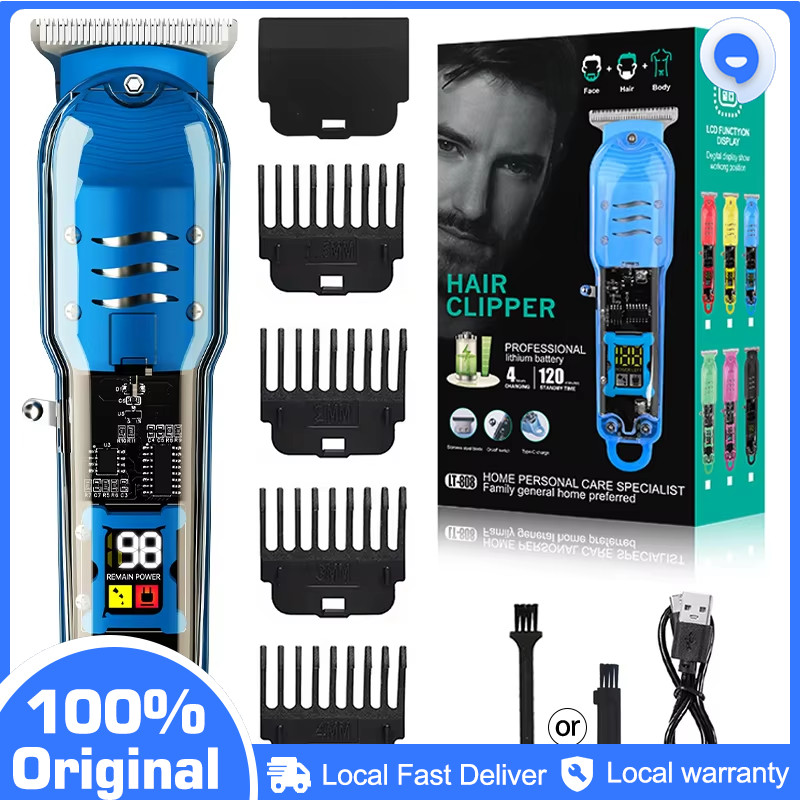 Professional Electric Hairdresser Trimmer Razor Set TypeC Rechargeable ...