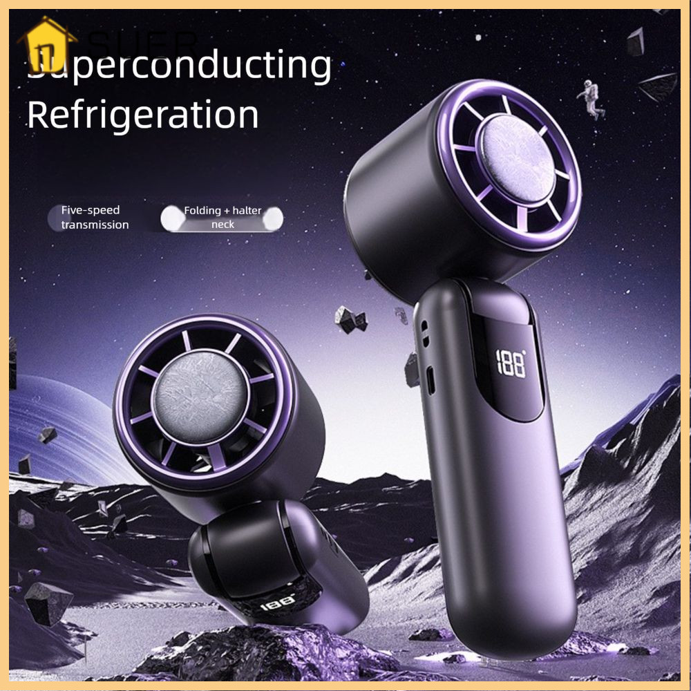 SUER1EN Turbo Handheld Fan, 100 Turbos Chilled Adjustable Ice Sensation ...