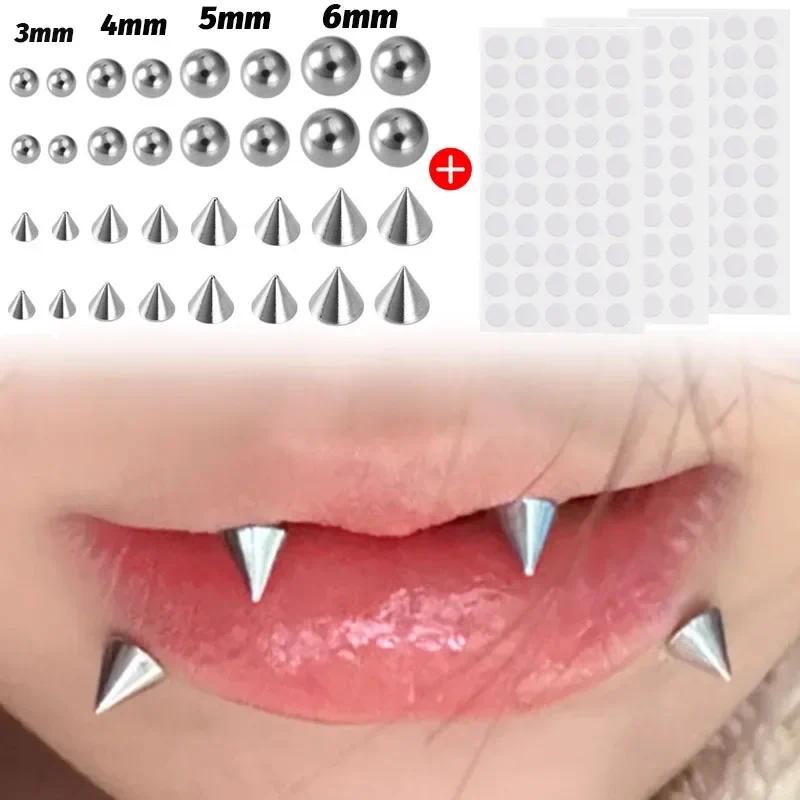 Fake Piercing Nose Ring Stud Sticker Pack Fake Eyebrow Lips Non ...