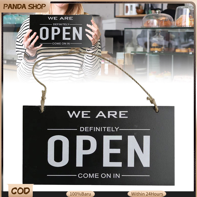Wooden Store Open and Closed Business Sign Business Two Sided ...