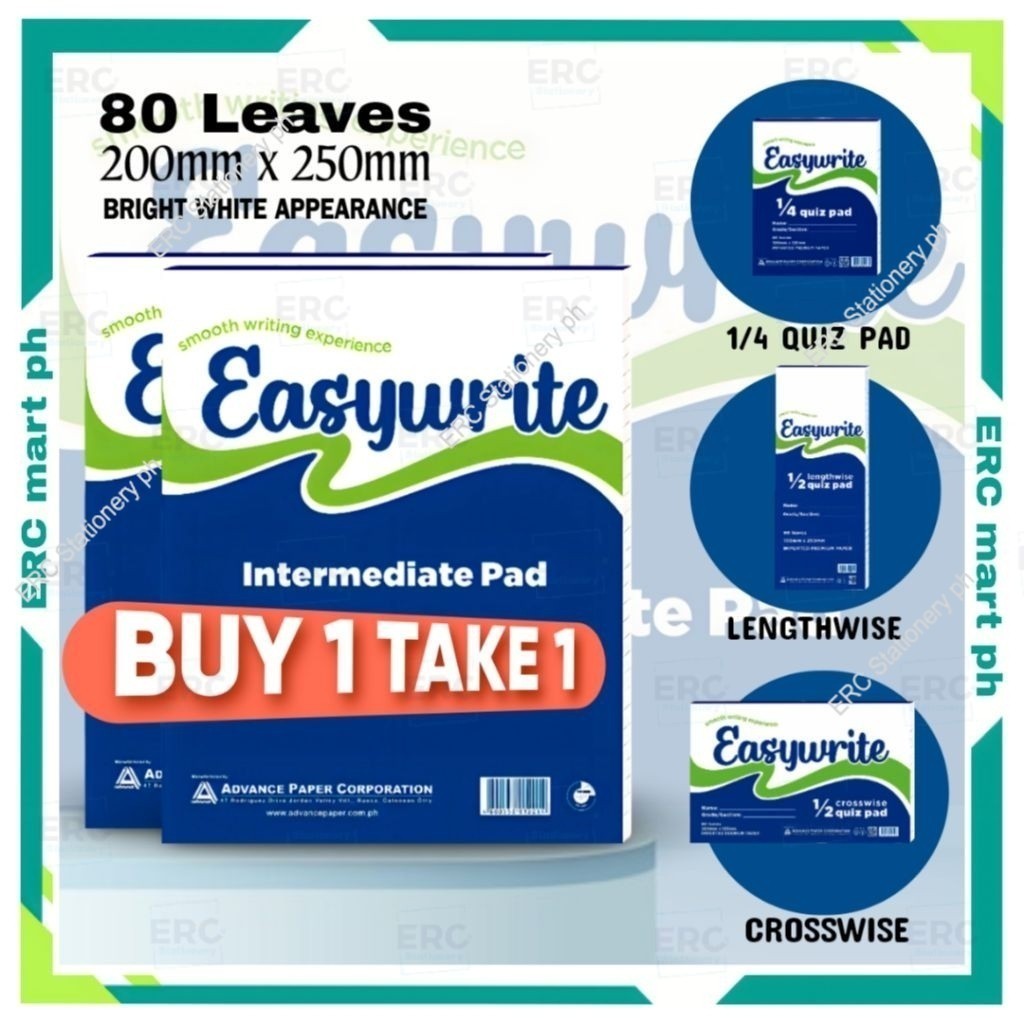 Buy1Take1 80-Leaves Intermediate Pad Easywrite Writing Paper Bright ...