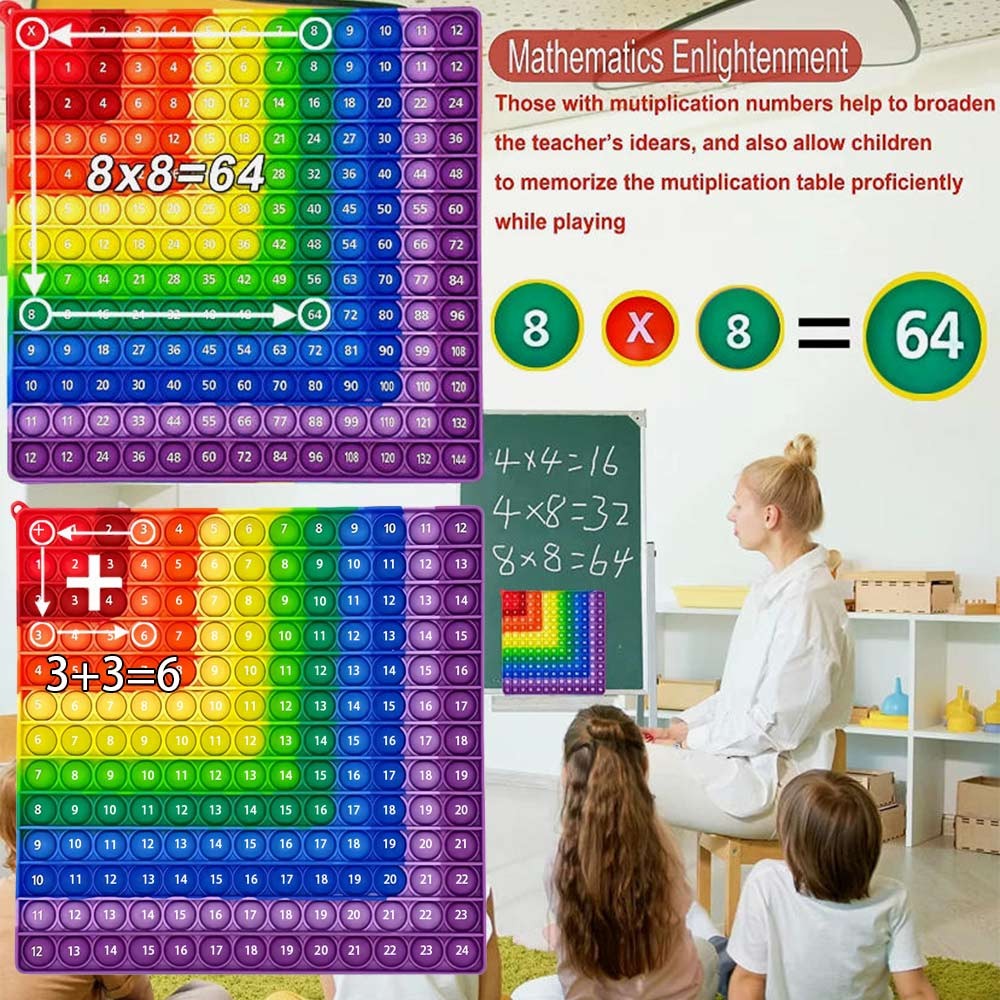 Pop with Numbers Multiplication Table Game Fidget Math Toys,Stress ...