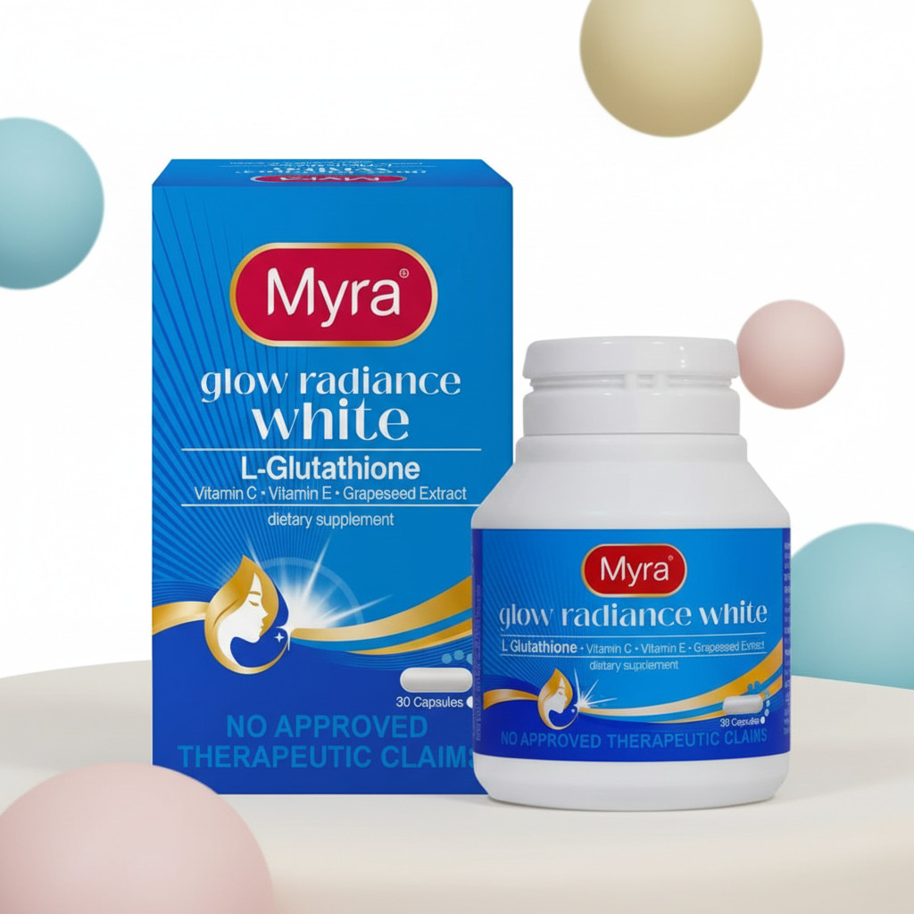SALE] Myra Glow Radiance White L-glutathione, Vitamin C & E Skin Brightening Capsules